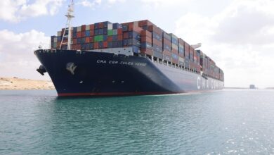 الفريق أسامة ربيع :قناة السويس تشهد عبور سفينة الحاويات العملاقة CMA CGM JULES VERNE بعد عبورها بأمان من باب المندب 6 FB IMG 1763216459407
