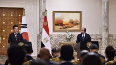 الرئيس السيسي والسيدة قرينته استقبلوا الرئيس لي جاي ميونغ وقرينته 5 FB IMG 1763659054665