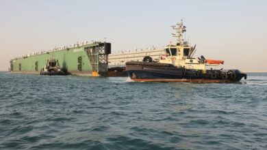 الفريق أسامة ربيع يعلن نجاح عملية عبور"الحوض العائم" GREEN DOCK 3 مقطورًا ضمن قافلة الجنوب بعد عبوره بأمان من البحر الأحمر 6 595223550 1420013360169080 9087184940559922438 n