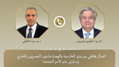 اتصال هاتفي بين وزير الخارجية وسكرتير عام الأمم المتحدة 7 FB IMG 1765455399879
