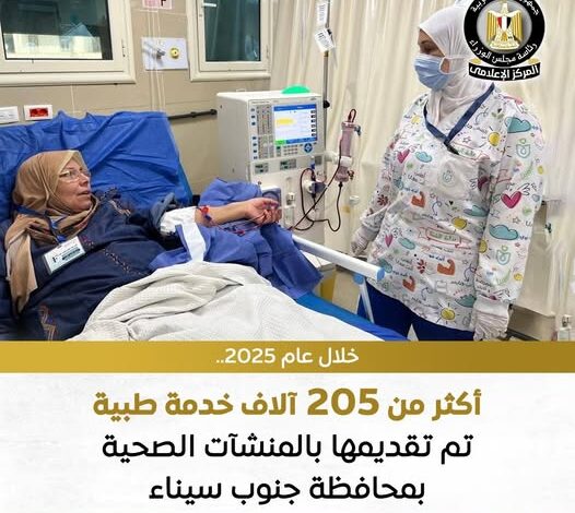 خلال 2025 .. محافظة جنوب سيناء تشهد 110 آلاف و609 خدمات طبية بالمستشفيات منها 1458 عملية جراحية 1 607491491 1443344704502612 4166520610004228701 n