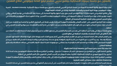 بالتعاون مع جامعة مردوك الاسترالية..برنامج تدريبي متقدم لرفع كفاءة جيولوجيي قطاع التعدين 5 IMG 20260316 WA0000