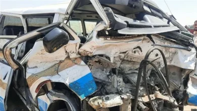 إصابة 9 طلاب وسائقين في تصادم ميكروباص وسيارة ربع نقل أعلى الطريق الأوسطي 4 IMG 3686
