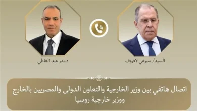 هاتفيًا.. وزيرا خارجية مصر وروسيا يبحثان تعزيز الشراكة الاستراتيجية وتطورات الأوضاع الإقليمية 6 IMG 3836